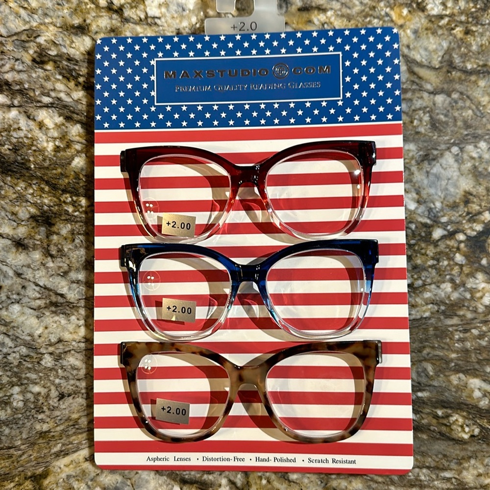 Max studio, premium quality reading glasses +2.00